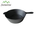 Cast iron non-stick flat bottom fry pan for cooking